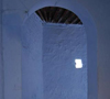 ruimte in blauw licht