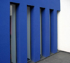 blauwe gevel
